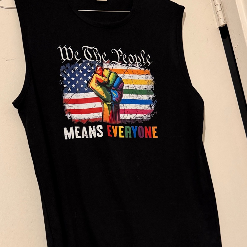 Black Sleeveless Graphic Tee